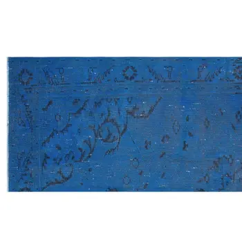 Rankų darbo Blue Vintage Overdyed turkijos Plotas Kilimas 163x279 Cm-5'4