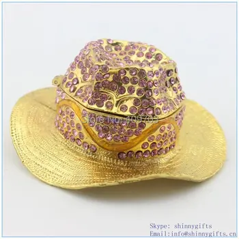 Rankų darbo emalio diamond skrybėlių formos lydinio, medžiagos, didmeninė pakabukas box nemokamas pristatymas SCJ565
