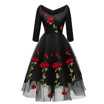 Rankų Darbo Rožė, Išsiuvinėta Ju Siūlų Lady Suknelė Bridesmaid Suknelę Populiarus Pavasarį Ir Rudenį 2020 M.