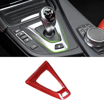 Raudona Nekilnojamojo Anglies Pluošto Automobilių Shift Rėmo Apdaila BMW M3 M4 F80 F82 F83-2018 M. Kairėje vairuoti transporto priemones Priedai