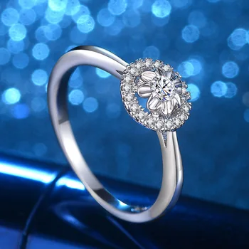 Raundas gėlių Vestuvinį Žiedą, Moterims, Mikro-inkrustacijos Modeliavimas gręžimo Žiedas Papuošalai Gimtadienio Dalyvavimas Meilės Žiedas gimtadienio dovana
