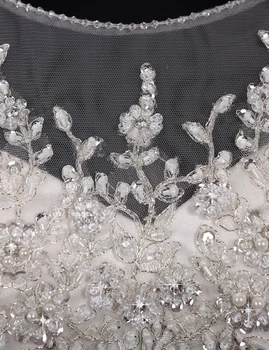 Realios nuotraukos Derliaus Balta Nėrinių Princesė 2020 skraiste, Prabangūs Krištolo Rutulį Suknelė Ilgai Traukinio Nuotakos Backless pagal Užsakymą Vestuvių Suknelės