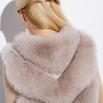 Realių Moterų Mados Kailio Liemenė Originali Fox Fur Coat Žiemą Šilta Trumpa Striukė, Marškinėliai moterims 2020 Natūralių Kailių Y-1939 s