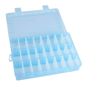 Reguliuojamas 24 Skyrelio Lizdą, Plastikiniai Amatų Laikymo Dėžutė Papuošalų Įrankis Konteinerių Organizatorius Mėlyna