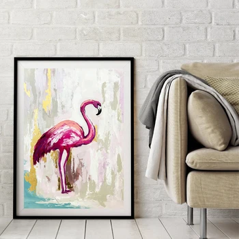RELIABLI MENO Flamingo Akvarelės Menas Abstraktus, Plakatų Ir grafikos Cuadros Drobės Tapybos Sienos Nuotraukas Apdaila, be RĖMELIO