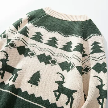 Retro Žiemos Nauji Megztiniai Megztinis Šiaurės Islandija Vėjo Vintage Megztinis Raglan Rankovėmis, Plonas Megztinis Elnias Mens