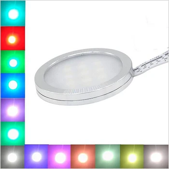 RGBW RGB+Baltas LED Pagal Kabineto Žibintai Downlight 8 Lempų Komplektas su IR Nuotolinio Valdymo Pritemdomi Virtuvės Apdaila Apšvietimas