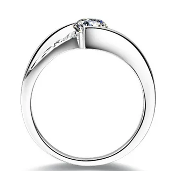 Romantiška 1Ct Turas Supjaustyti Žiedas Moterims, Originali 925 Sterlingas Sidabro Žiedas Prabangos Kokybės Papuošalai