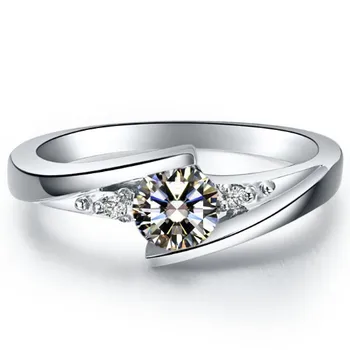 Romantiška 1Ct Turas Supjaustyti Žiedas Moterims, Originali 925 Sterlingas Sidabro Žiedas Prabangos Kokybės Papuošalai