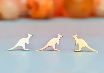 Rose Aukso Kengūros Earings Bižuterijos 2019 Nerūdijančio Plieno Australijos Gyvūnų Stud Auskarai Mama, Dovana, Nikelio Nemokamai