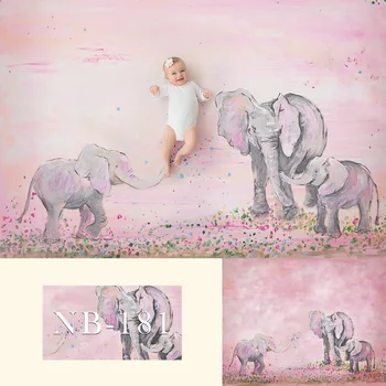 Rožinė spalva dramblio Fotografijos Backdrops Fonas Fotografija Vaikų, kūdikių dušas Backdrops Fone fotostudija