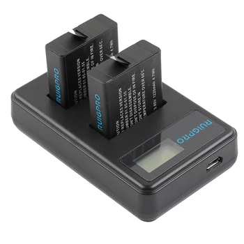 RP AHDBT501 Hero5 Baterija Akku+ USB LED 3-Port Įkroviklį su C Tipo Uosto GoPro 2018 Herojus 5 GoPro Hero 6/7/8 Fotoaparato Baterijos