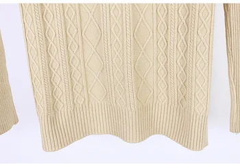 Rudens Žiemos Golfo Puloveriai Megztiniai Gruntas marškinėliai ilgomis rankovėmis Trumpą korėjos Slim-fit stora megztinis Traukti Femme H73104