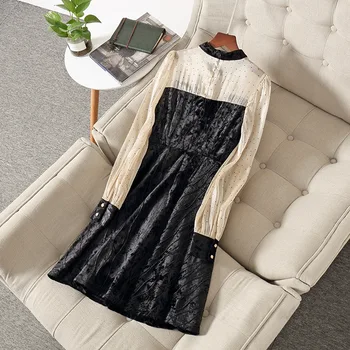 Rudenį nauja suknelė garsenybių stiliaus atitikimo aksomo sijonas Nanyou boutique moterų 2090810