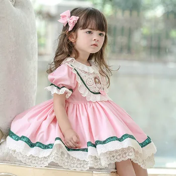 Rudenį Vaikų Drabužių Baby Girl Ispanija Vaikų Marškinėliai Mergina Suknelė ilgomis Rankovėmis Lolita Girls 