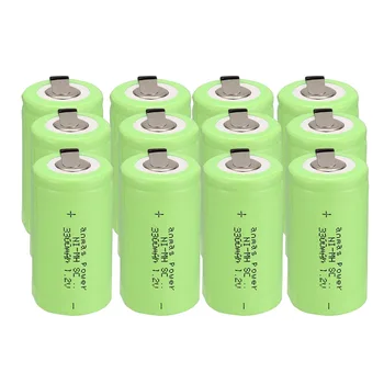Rusijos pardavėju!Anmas galia 12 vnt sub c SC baterija Ni-Cd akumuliatoriaus įkrovimo baterija (akumuliatorius 3300mh tab-žalia spalva 4.25 CM*2.2 CM