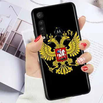 Rusijos Vėliava Federacijos Motorola G8 G9 G E7 E6 Vieną Žaisti Marco Hyper Sintezės Stylus Galios Krašto Plus Black Telefono dėklas