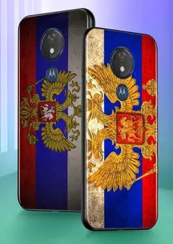 Rusijos Vėliava Federacijos Motorola G8 G9 G E7 E6 Vieną Žaisti Marco Hyper Sintezės Stylus Galios Krašto Plus Black Telefono dėklas