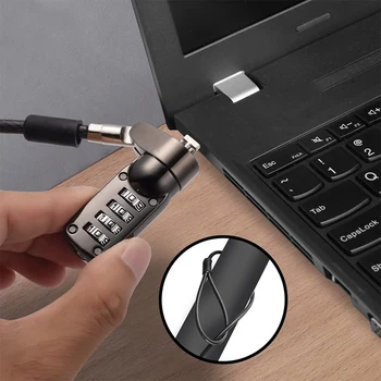Saugumo Anti-Theft Derinys Laptop Notebook Kabelinė Užraktas 4 Skaitmenų Slaptažodį Užraktas su Klijais Saugumo Plokštė