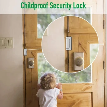 Saugumo Užraktas, [2 Pack] Home Security Durų Užraktas su 8 Varžtais, Childproof Durų Sutvirtinimas Užraktas, Atlaikyti 1000 Svarų