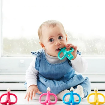 Saugus BPA Free Silikono Kūdikių Teether Žaislai, Vaikiška Beždžionė Kramtyti Žiedas Kramtyti Dantų Priežiūra, dantų Šepetėlis Slaugos Granulių Baby Shower Dovanos