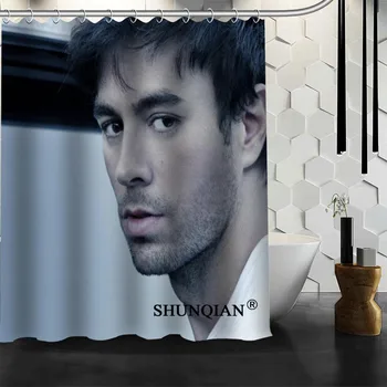Shunqian Enrique Iglesias Dušo Užuolaidos 3D Spausdinimo 12 Kabliukų Vonios Aukštos Kokybės Poliesterio Audinio Vonios Uždanga
