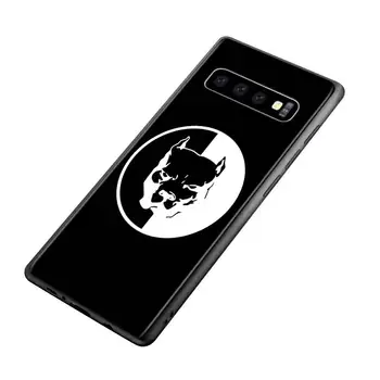 Silikono Juodo Dangtelio Mielas Pit Bull šunelis Samsung Galaxy Note 10 Pro 9 8 Plius S10 5G S8 S9 S7 S6 Plus Telefono dėklas