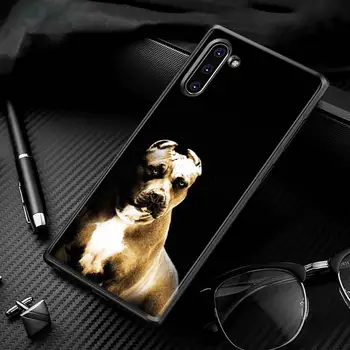 Silikono Juodo Dangtelio Mielas Pit Bull šunelis Samsung Galaxy Note 10 Pro 9 8 Plius S10 5G S8 S9 S7 S6 Plus Telefono dėklas