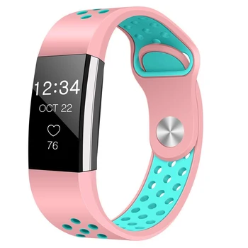 Silikono Watchband smart sporto žiūrėti diržo Dual Spalvos Pakeitimas Riešo Juosta, Diržu, Fitbit Mokestis 2 Dydis reguliuojamas