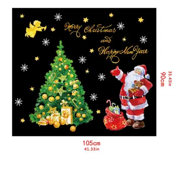 SK9243 Kalėdų Eglutė Kalėdų Senelis Durys Ir Langai Atostogų Parduotuvės Lango Stiklo Snaigės Sienų Lipdukai