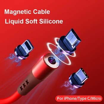 Skystu Silikonu Magnetinio Micro USB Kabelis iPhone, 11 X Huawei C Tipo Mobiliųjų Vielos USBC Kabelis Magnetas Laido Priedai Mobiliesiems