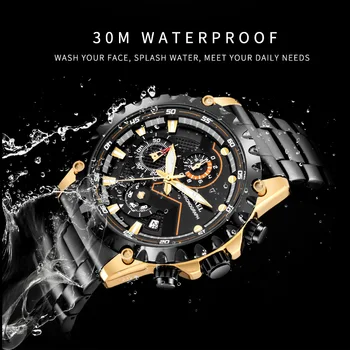 SMAEL Vyrų Prabangos Žiūrėti Vandeniui Mados Kvarcinis Laikrodis Lydinio Verslo Laikrodžiai Plieno Watchband Karinės Sporto laikrodis Vyrams dovana