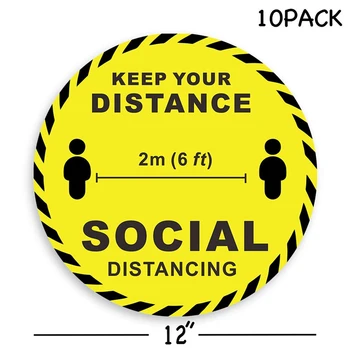 Socialinis Atskyrimas Grindų Lipdukai 10 Saugaus Grindų Pasirašyti Lipdukai Prekybos Centro Socialinių Atstumas 12-Colių Nuimamas Lipdukai