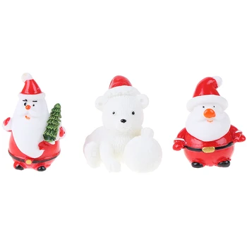 Sodo Miniatiūros Kalėdų Eglutė Kalėdų Senelis Snowmen Terariumai, Aksesuarų, Dovanų Dėžutėje Pasakos Figūrėlės Doll House Dekoro