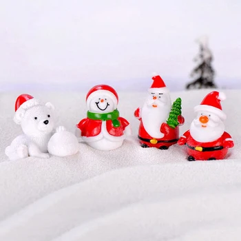 Sodo Miniatiūros Kalėdų Eglutė Kalėdų Senelis Snowmen Terariumai, Aksesuarų, Dovanų Dėžutėje Pasakos Figūrėlės Doll House Dekoro