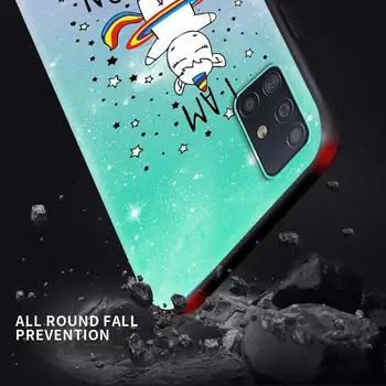 Soft Case for Samsung Galaxy A50 A70 A71 A51 A50S A71S A21S A11 A31 A41 A12 A02S A72 Telefonas Black Coque Vaivorykštė Vienaragis