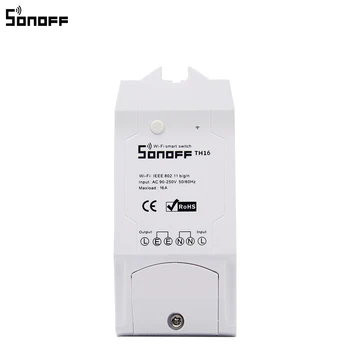 Sonoff TH16 16A Wifi Smart Switch Paramos Stebėti Temperatūros Jutiklis oro Drėgnumas Didelio Tikslumo Jutiklių Darbą su Alexa & Home 