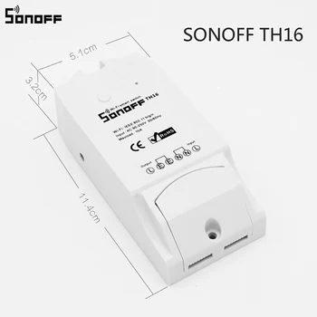 Sonoff TH16 16A Wifi Smart Switch Paramos Stebėti Temperatūros Jutiklis oro Drėgnumas Didelio Tikslumo Jutiklių Darbą su Alexa & Home 