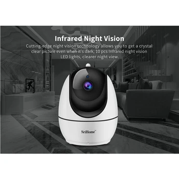 Sricam SH026 1296P WI-fi IP Kamera Smart Home Mobilųjį Peržiūrėti Saugumo Patalpų VAIZDO stebėjimo Kameros H. 265, 2-Way Audio Naktinio Matymo Kūdikio stebėjimo