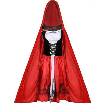 Suaugusiųjų Raudona Jojimo Hood Fancy Dress Kostiumai Ponios Helovinas Fairy Tail Kostiumas Promenadzie karalienė