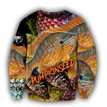 Sunfish Pumpkinseed Žvejybos 3D Atspausdintas Hoodies Harajuku Streetwear Megztinis Rudenį moterys vyrai Atsitiktinis Striukė sportiniai Kostiumai stiliumi-1