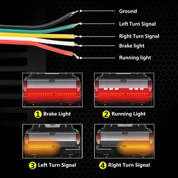 Sunkvežimių Bagažinės Juostelės 39 Colių LED Eilės Posūkio Signalo, Stabdžių Uodega Atbulinės Šviesos Juosta