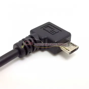 Teisė kampu 90 laipsnių Micro USB 5pin Male į USB Įkrovimo Kabelis 5ft 1.5 m, mobilusis telefonas ir Tabletė 150cm