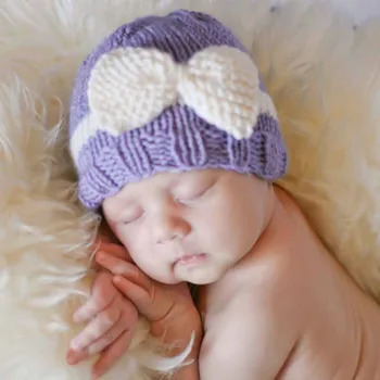 TELOTUNY Baby Hats Naujagimių Mergaitė Berniukas Kūdikiams, Vaikiška Mezgimo Vilnos Nėrimo Minkštas Skrybėlę Bžūp 0-12 mėnesių 07C0419
