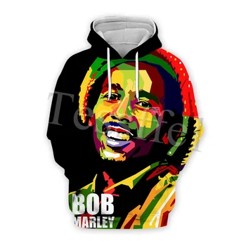 Tessffel Bob Marley Naujas Mados Reggae Atlikėjas 3D Spausdinimo Vyrų Palaidinukė Harajuku Gobtuvu Zip Hoodie Unisex Stiliaus Megztinis-3