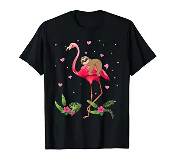 Tinginys Jojimo Flamingo Funny Valentine Tinginys Meilužis Dovanos T-Shirt