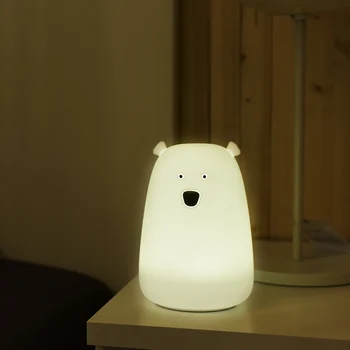 Tomshine 7Color Bear Cat LED USB Vaikų Gyvūnų Naktį Šviesos Silikono Minkštas Animacinių filmų Kūdikio Lopšelį Lempos Kūrybos Dovana, Miegamojo Puošimas