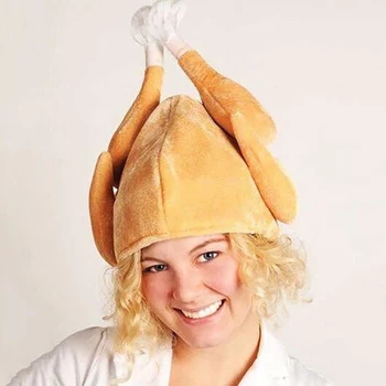 Turkija Risčia Skrybėlę Išgalvotas Skrudintos Turkija Kepurės Kepurės Suaugusiųjų Pliušinis Skrudintos Turkija Skrybėlę Kalėdų Vakarienė Virėjo Kostiumas hanksgiving Skrybėlę