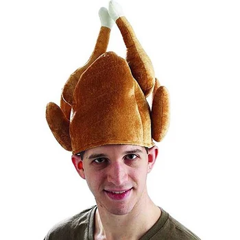 Turkija Risčia Skrybėlę Išgalvotas Skrudintos Turkija Kepurės Kepurės Suaugusiųjų Pliušinis Skrudintos Turkija Skrybėlę Kalėdų Vakarienė Virėjo Kostiumas hanksgiving Skrybėlę