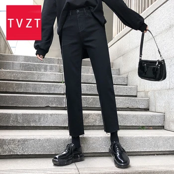 TVZT 2020 Naujas Vasaros korėjos Versija Dizaino Aukštos Juosmens Slim Fit Kulkšnies ilgio Kelnės Tiesūs Džinsai Moteriška Laisvalaikio Kelnės